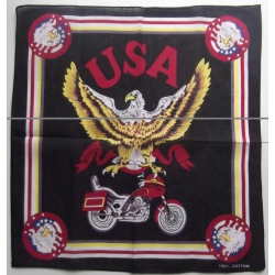 Bandana orzeł, motocykl, napis USA